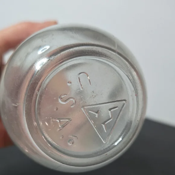 Vintage Medicine Clear Glass Bottle with Brown Metal Tin Tag Charms Bud Vase - Picture 4 of 9